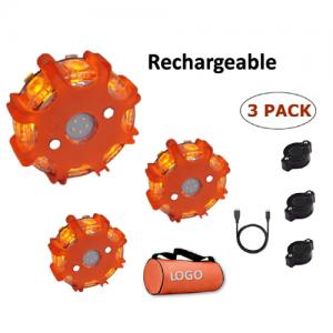 3 pack 4W rechargeable warning light set