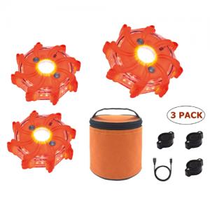 3pack 16+6 led rechargeable warning light set