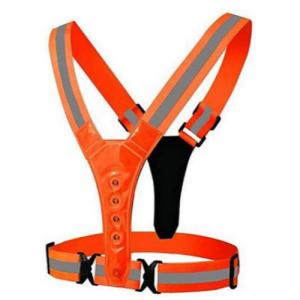 Led reflective running safety vest